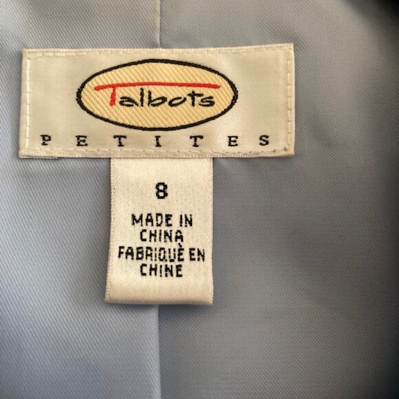 Talbots' Genuine Leather Light Blue Fitted Petite Size 8 Jacket (Pre-Owned) - Picture 6 of 6